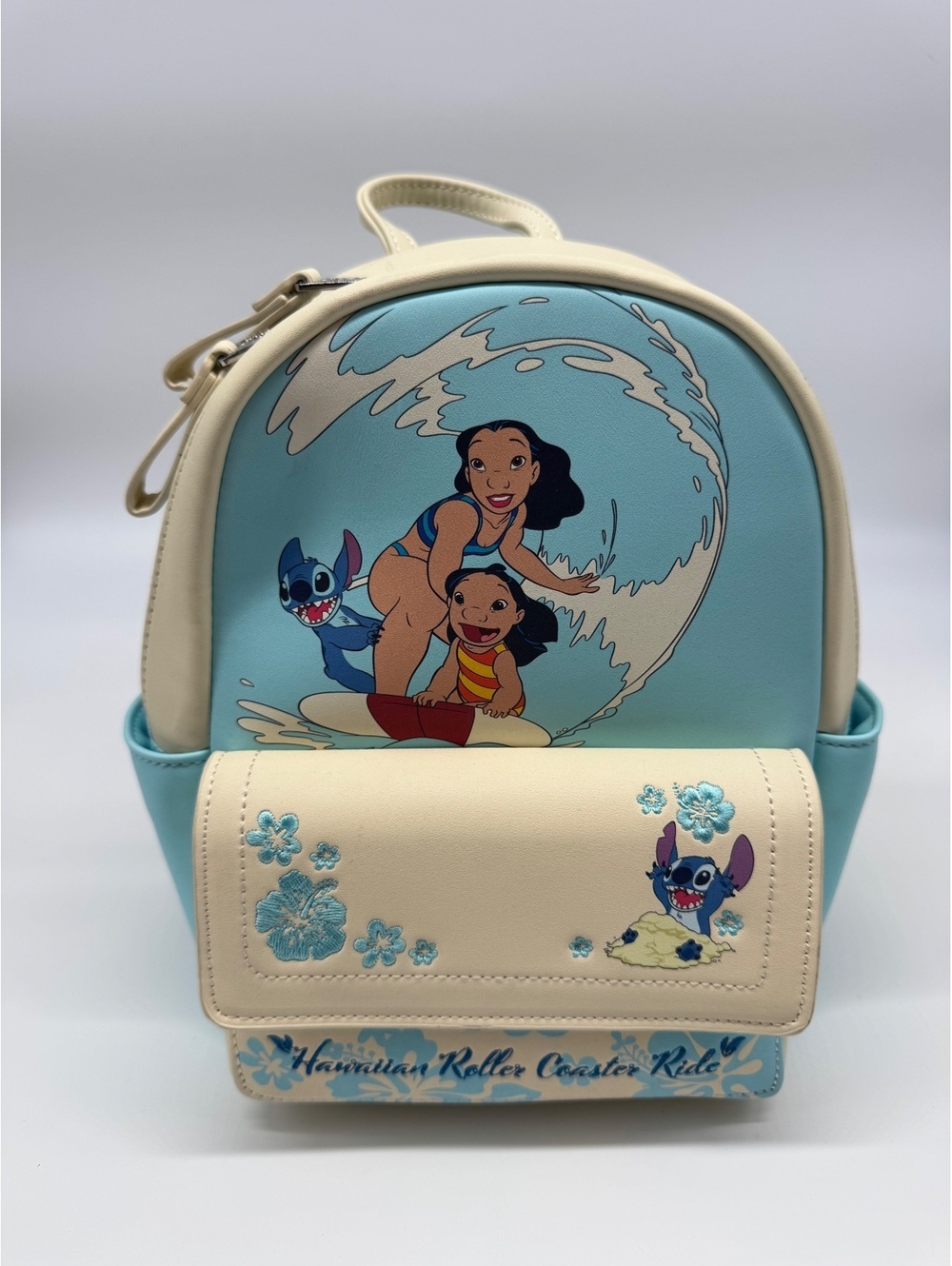 Disney Loungefly Lilo & Stitch Hawaiian Roller Coaster Ride Mini Backpack